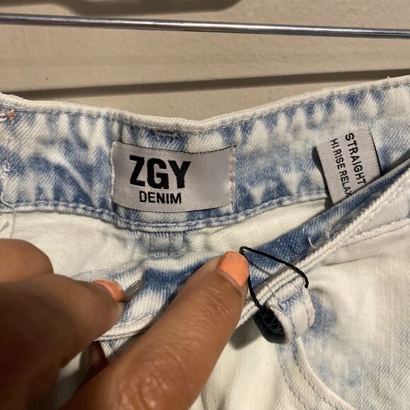 ZGY Denim Straight Up Hi Rise Acid Wash Jeans - Size 26 Nwt - Picture 6 of 10